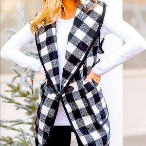 Black & White Buffalo Plaid Vest